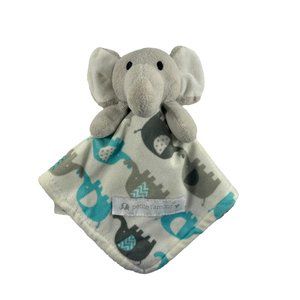 Petite Lamour Gray Blue Elephant Lovey Security Blanket Mini Plush Baby Toy